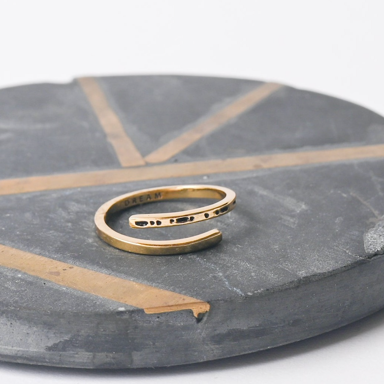 MAMA Morse Code Ring - Gold