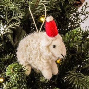 Holiday Sheep Eco Wool Ornament