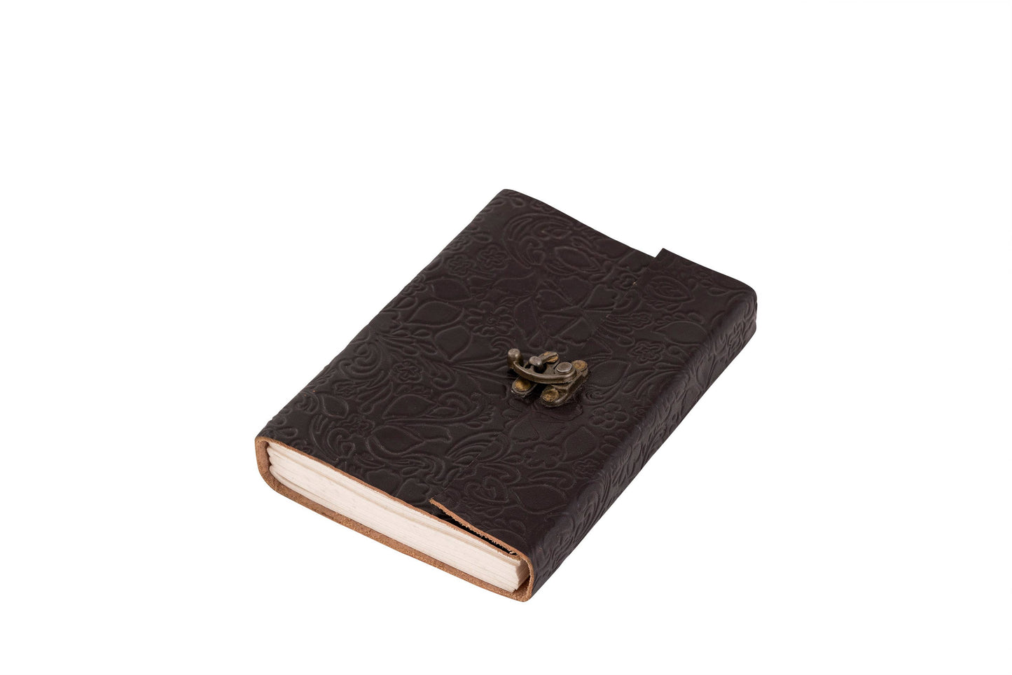 Embossed Cruelty Free Leather Journal with Metal Closure