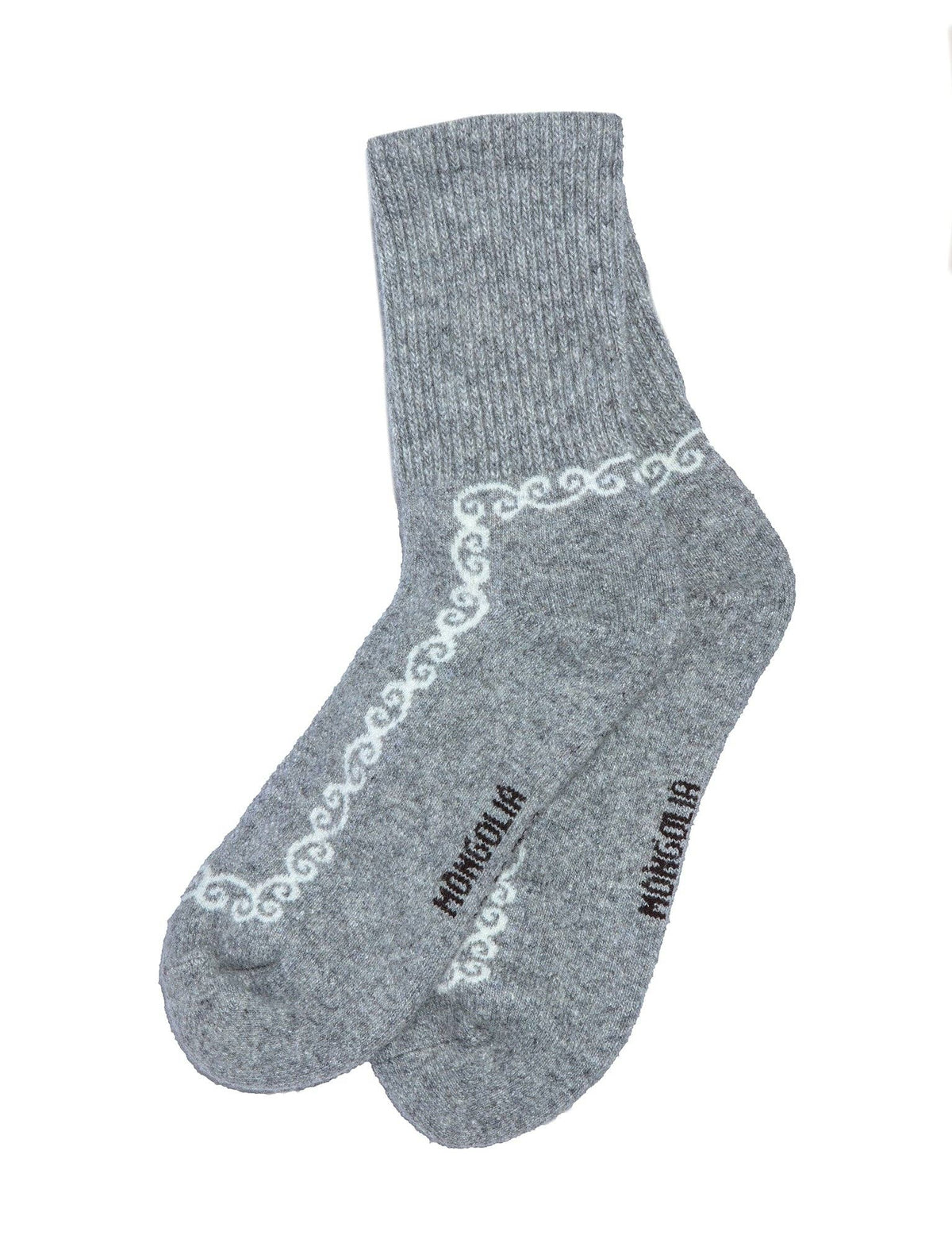 Mongolian Sheep's Wool Socks - Gray - Adult