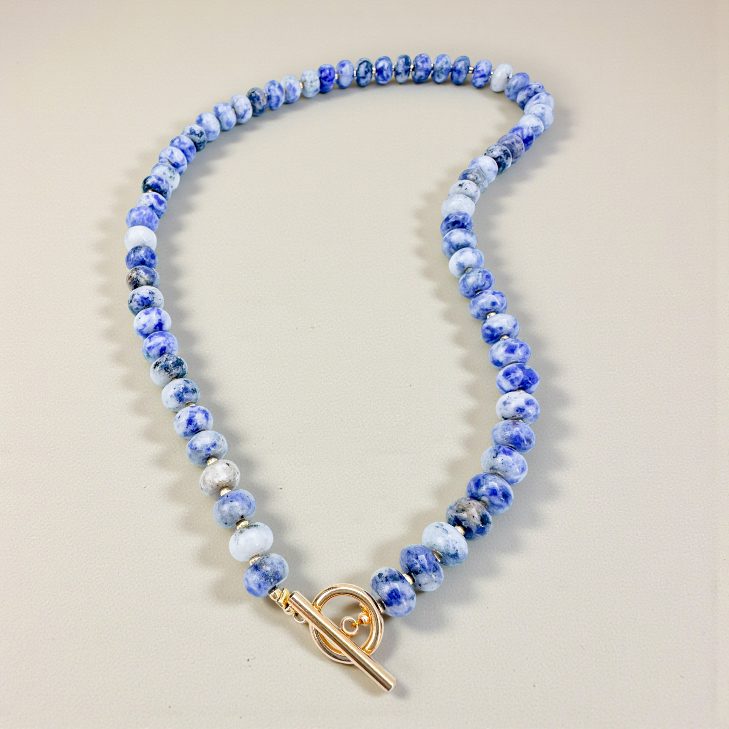 Bold Gemstone Beaded Necklace Lapis