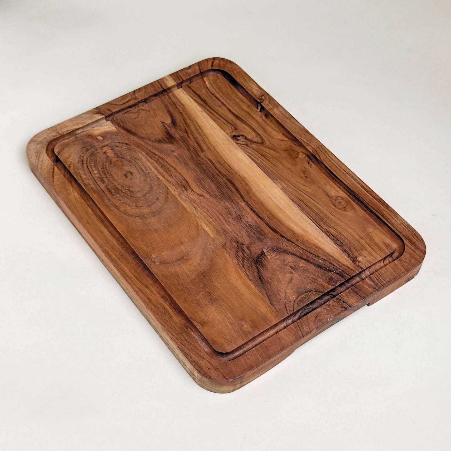 Acacia Wood Rectangle Butcher Block w/ Juice Groove