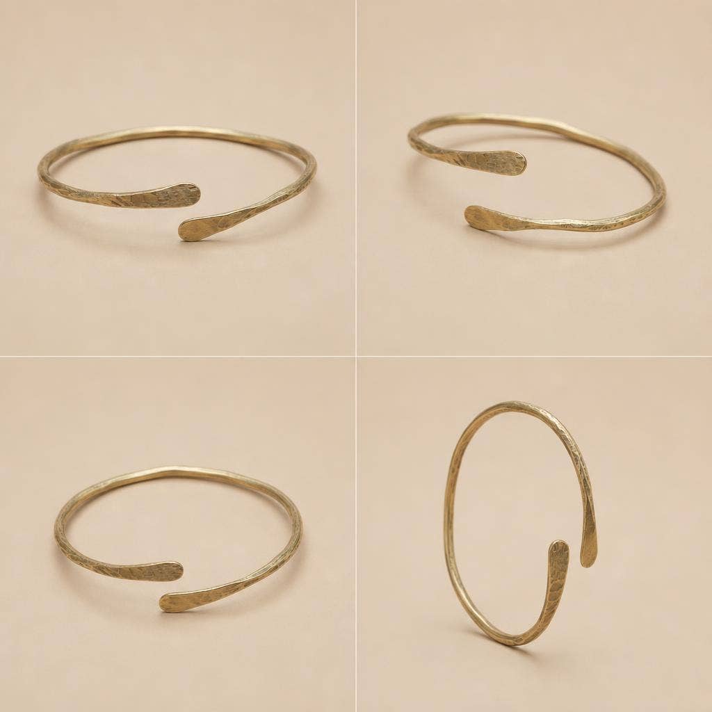 Bethlehem Hammered Brass Bangle
