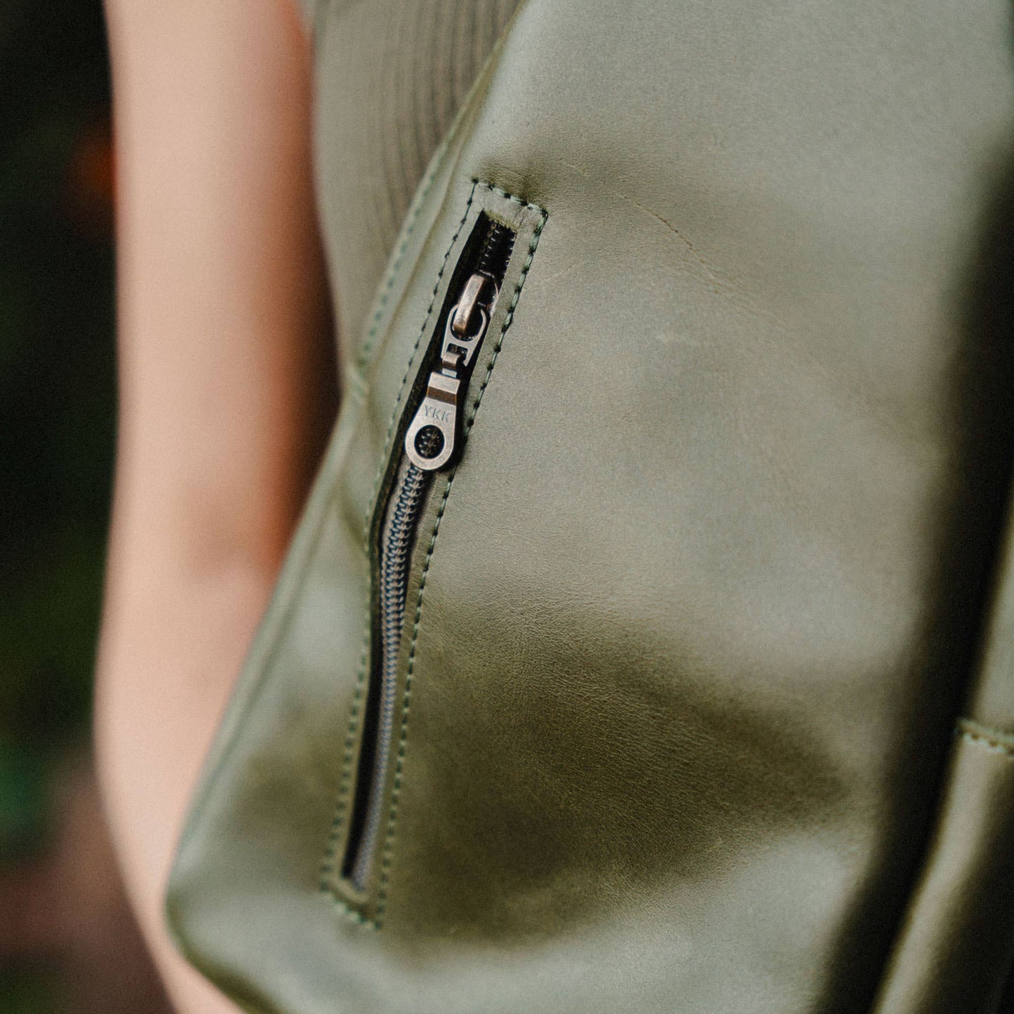 Sage Leather Sling Bag
