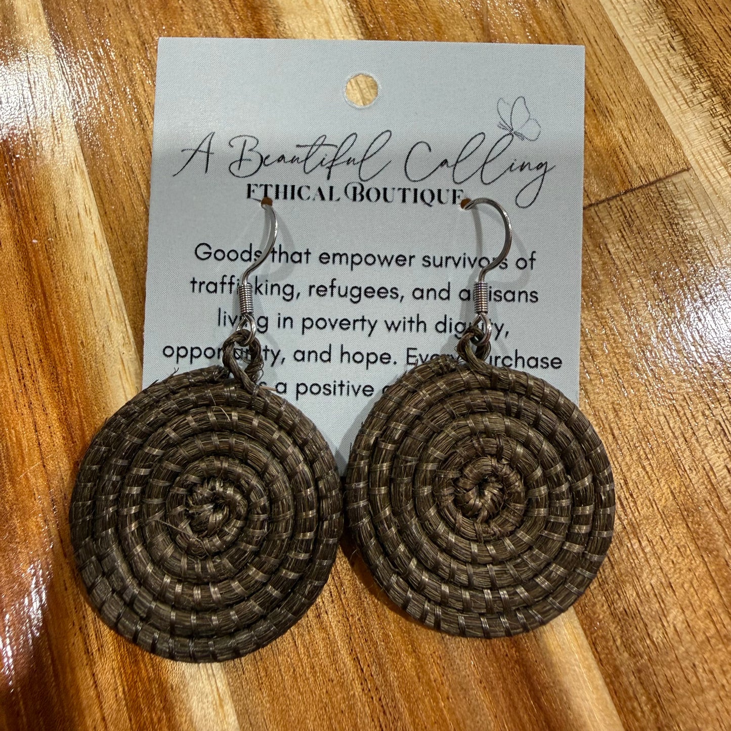 Woven Disc Earrings