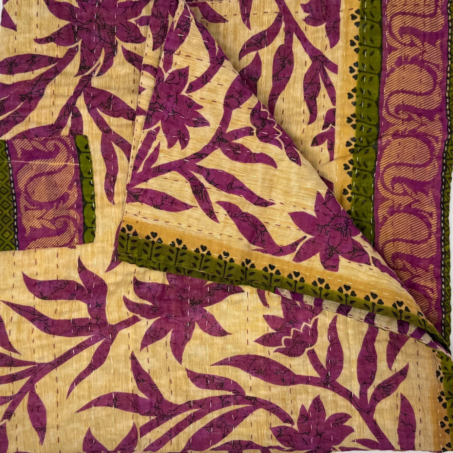 Mini Kantha Throw Blanket