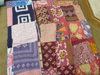 King Kantha Stitched Patchwork Blanket