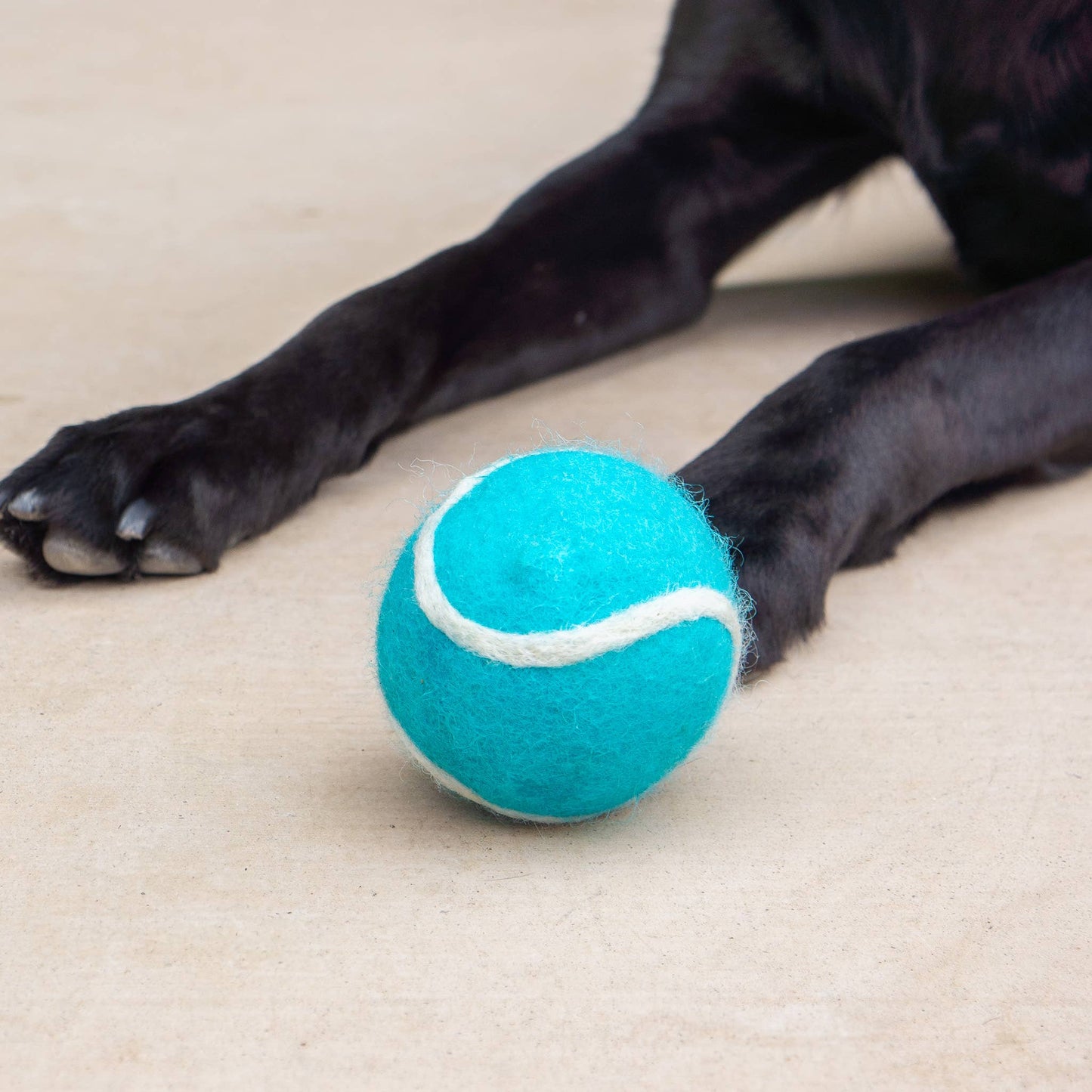 Pet Toy Tennis Wool Ball - Set of 2 - Dog Cat - TEAL & GREEN
