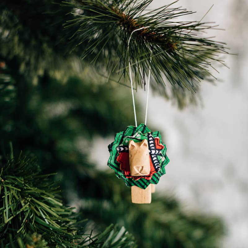 Hand-Carved Lion Ornament