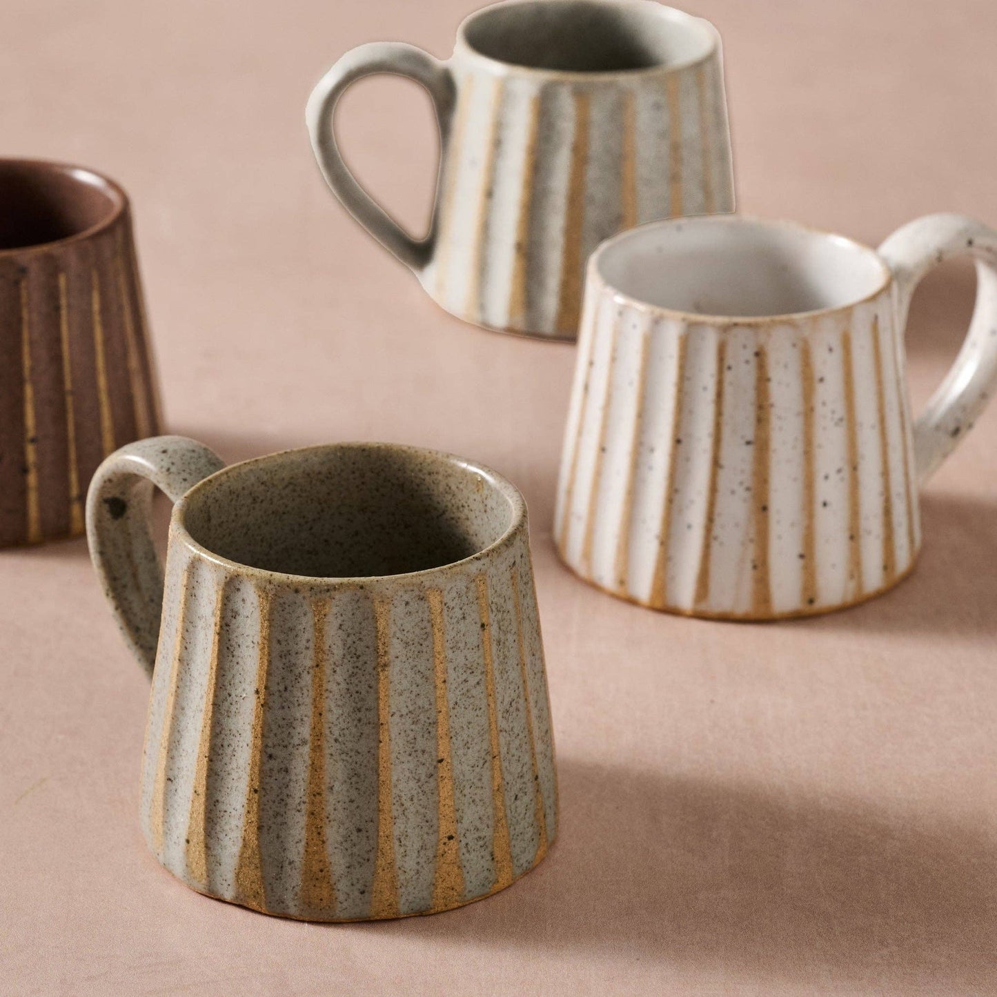 Conical Fluted Ceramic Espresso Mug