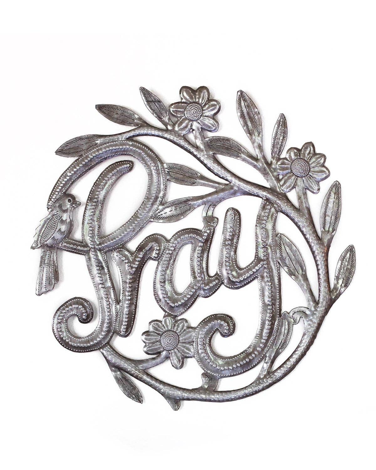 Pray Wreath Metal Art