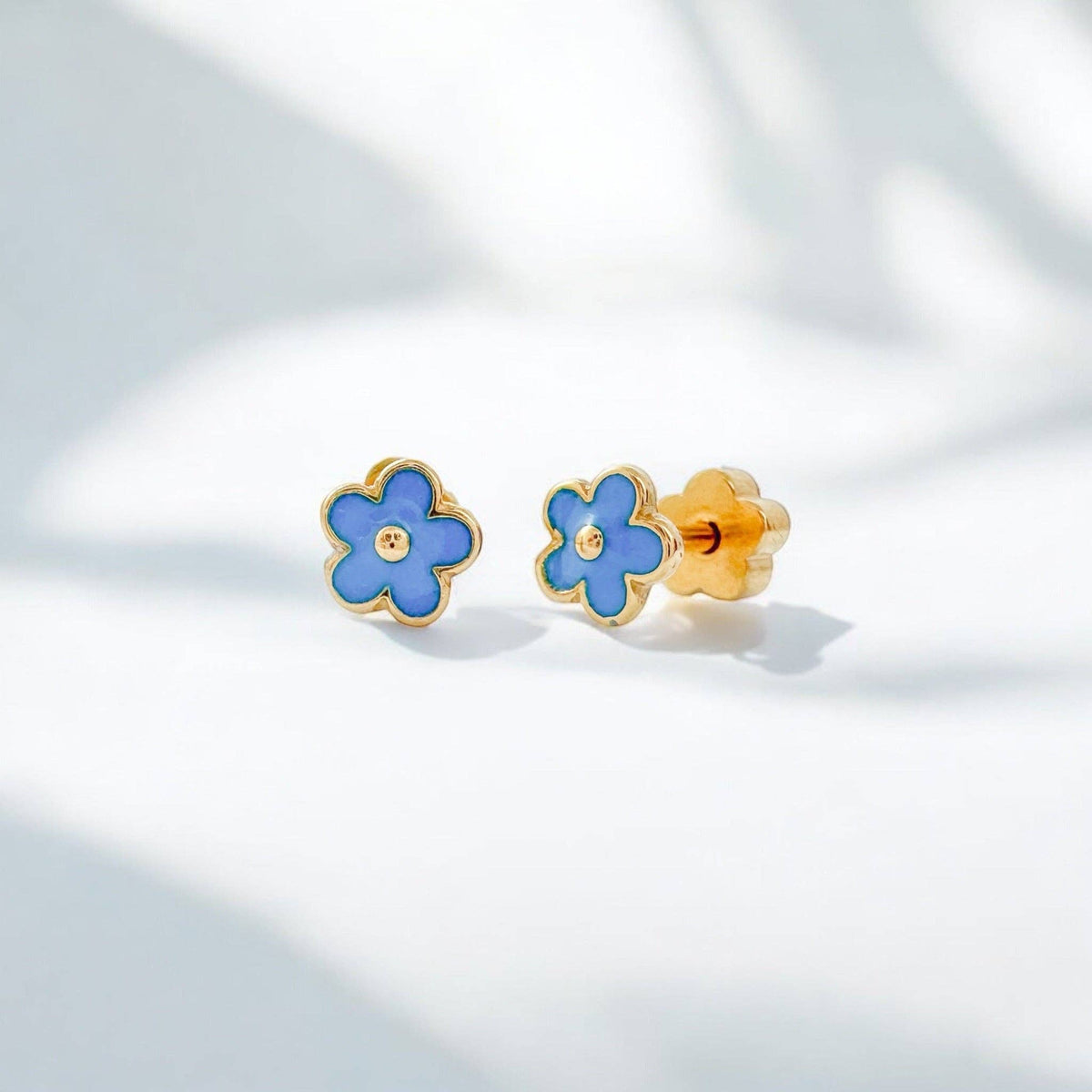 Blue Flowers Tiny Stud Earrings