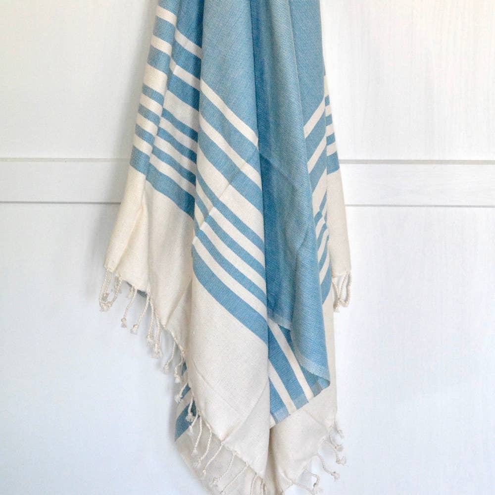 Soft Blue Cotton Spa Towel