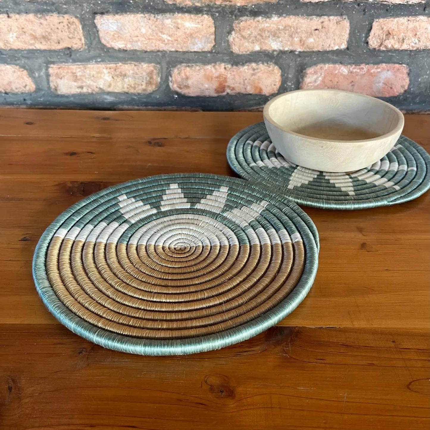 Hand Woven Trivets- Zubita Teal