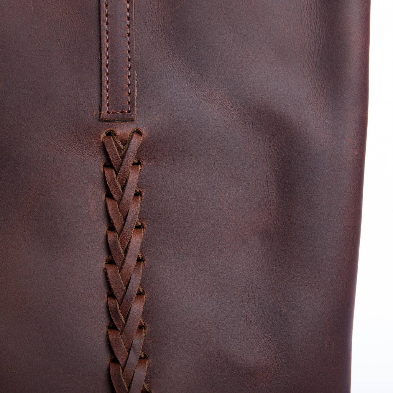 Maria Braided Tote-Walnut