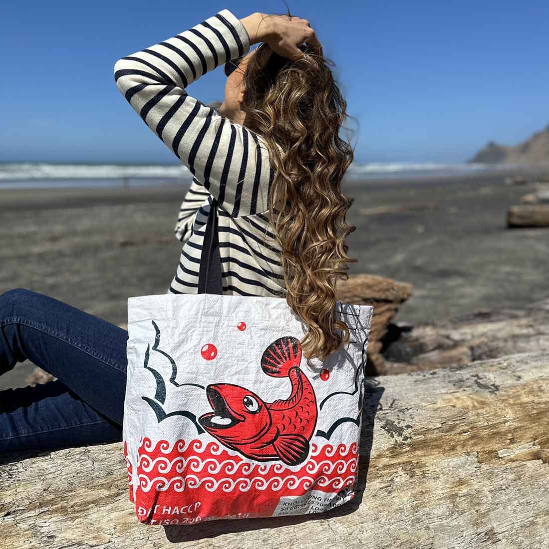 Recycled Tote - Fish