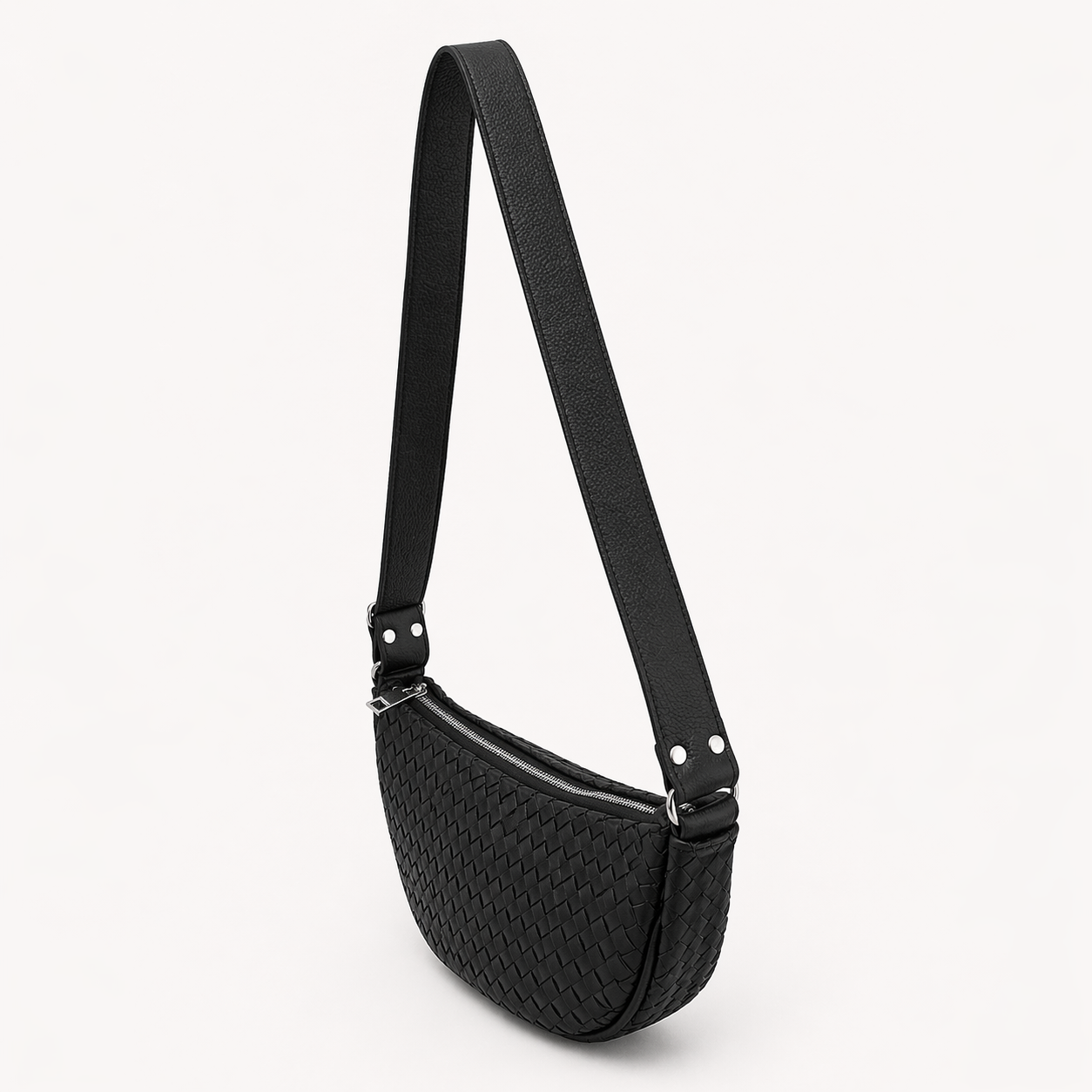 Hilal Braided Leather Sling Bag