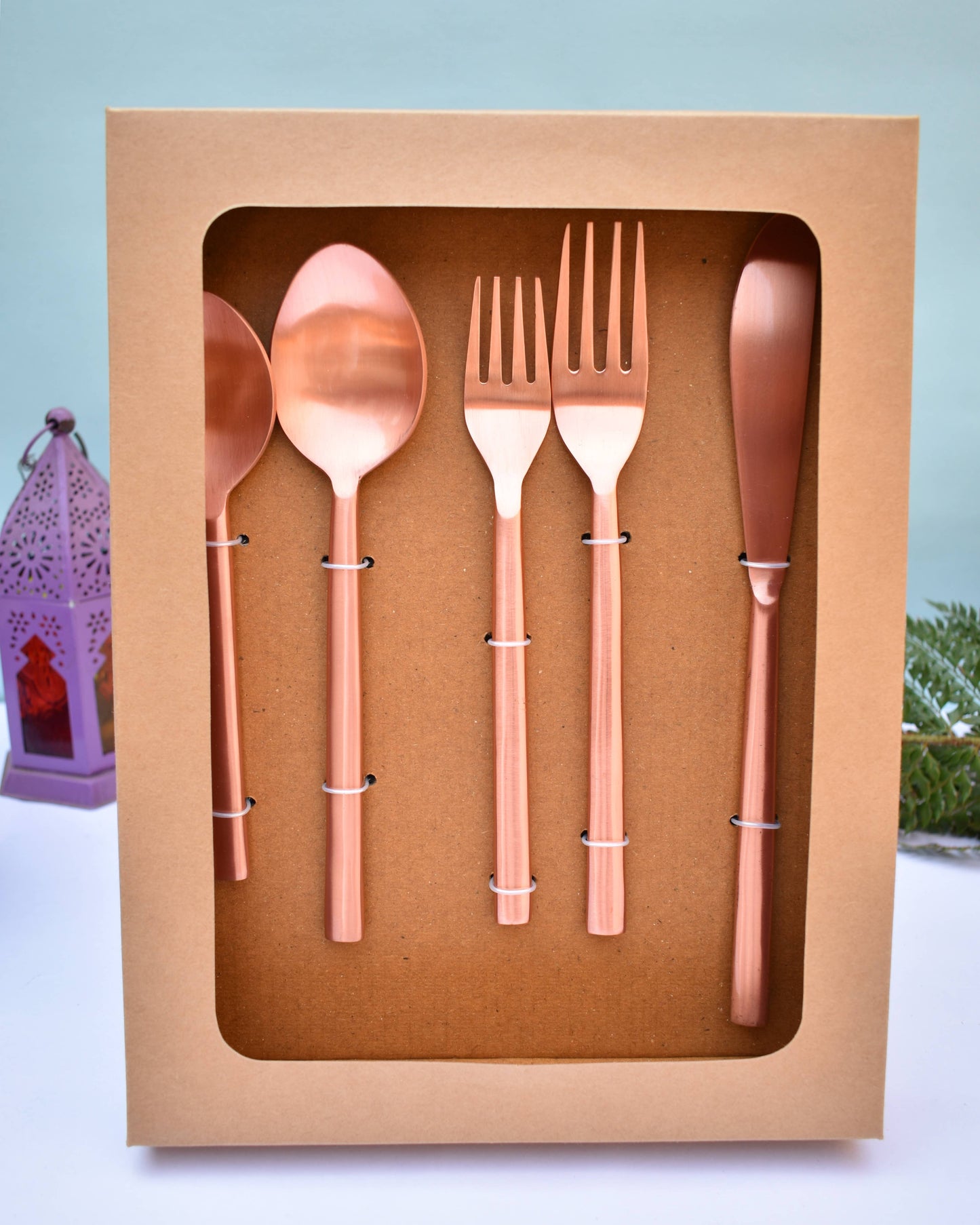 Stainless Steel Cutlery Set – Copper Plated