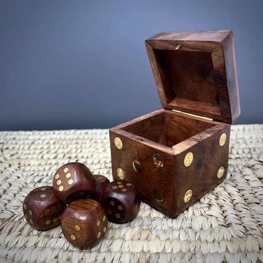 5 Dice Box Set -  Handcrafted Wood