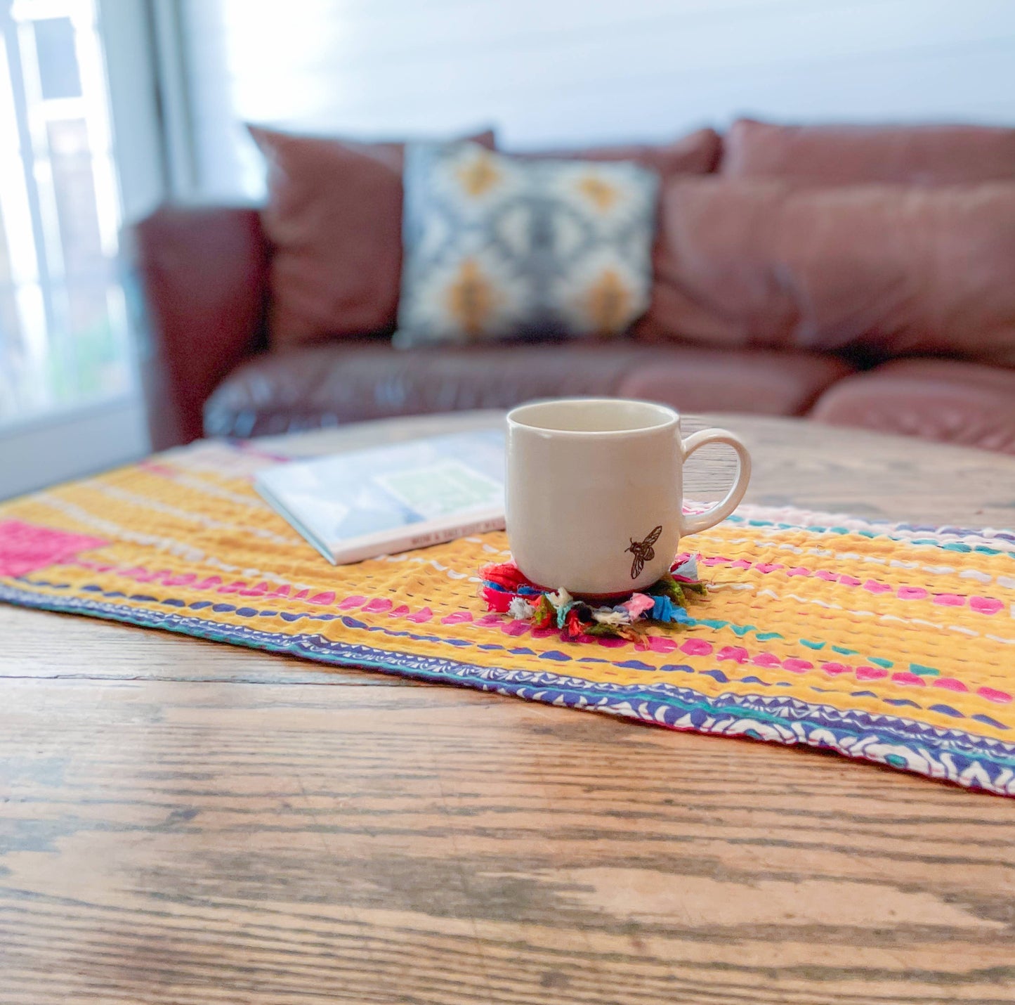 Reversible Kantha Table Runner / Scarf