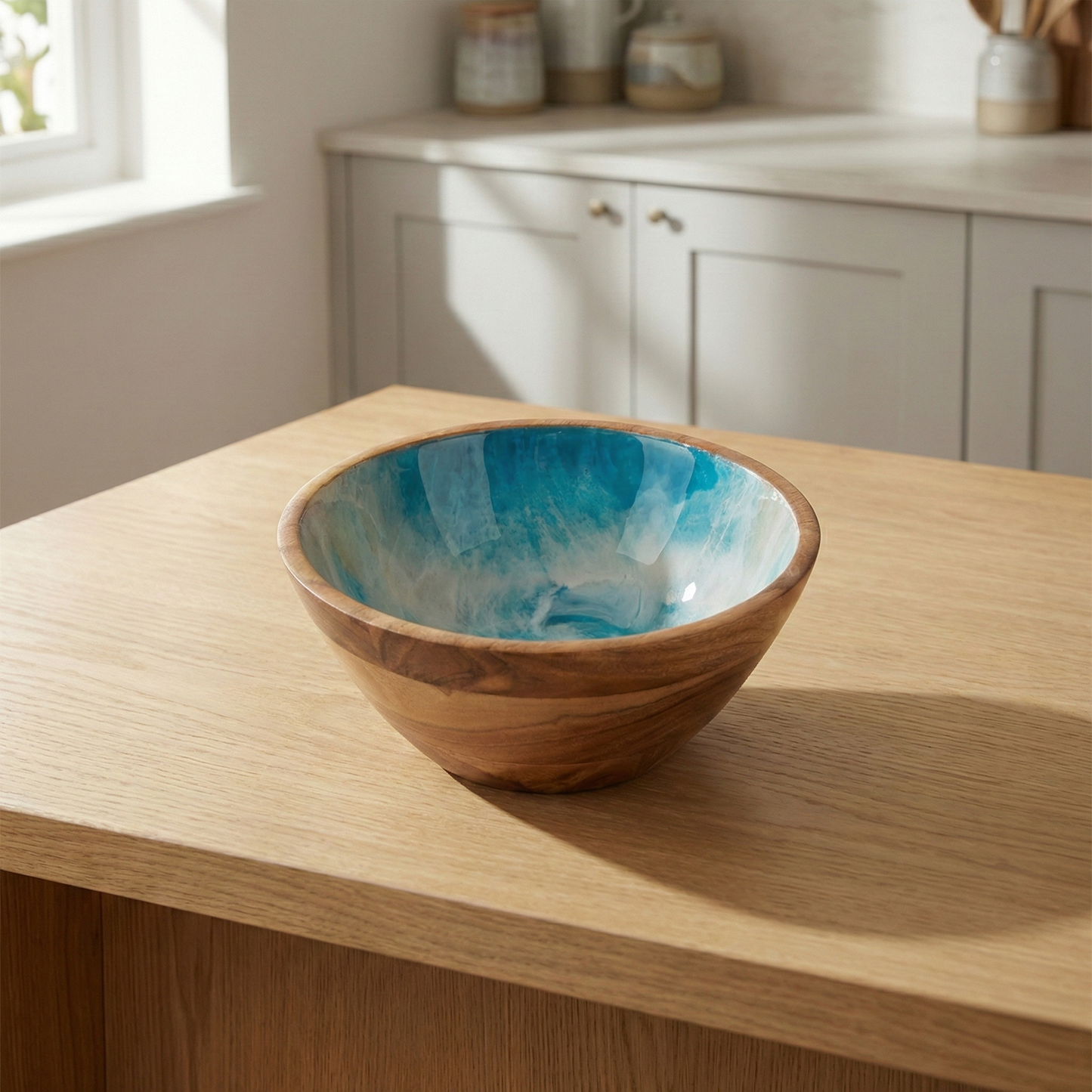 Ocean Wave Wood Bowl - 8”