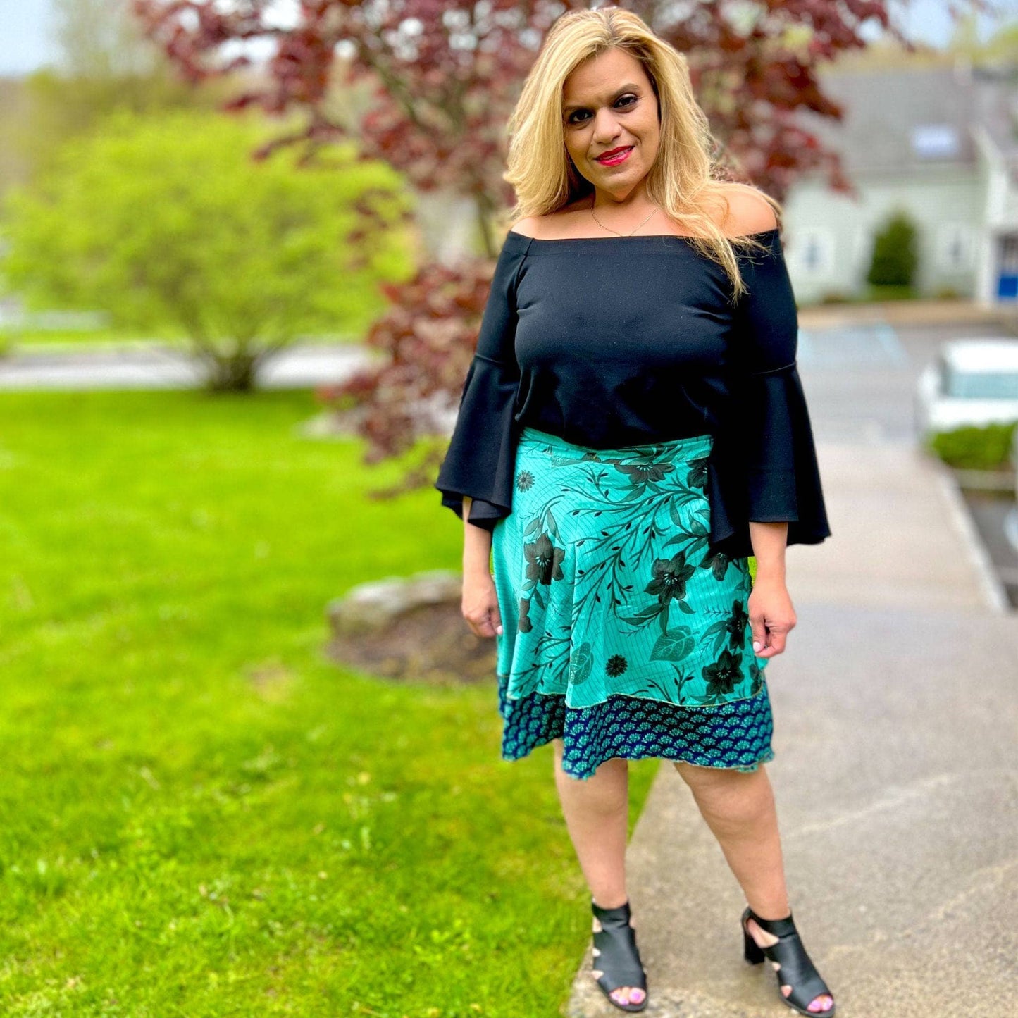 Knee-Length Sari Wrap Skirts