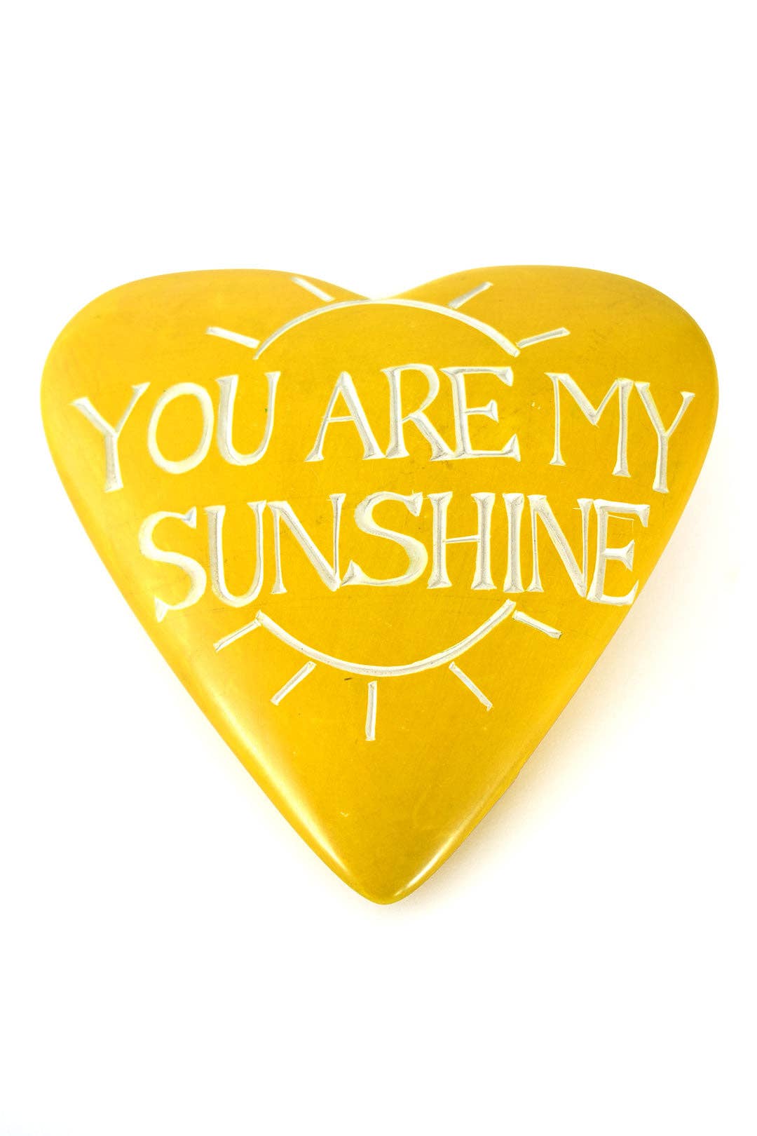Kisii Stone Celebration Heart: You Are My Sunshine