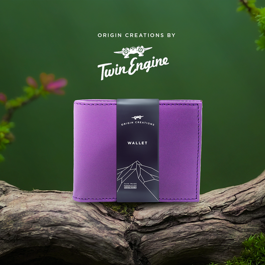 Bifold Leather Wallet - Purple
