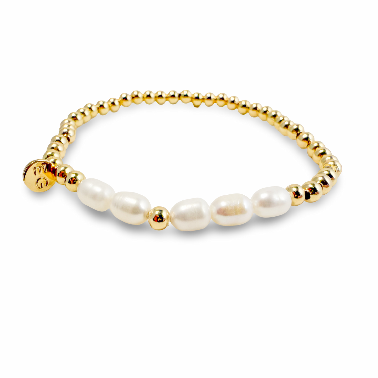 Morse Code Pearl & Gold Waterproof Beaded Bracelet | HOPE