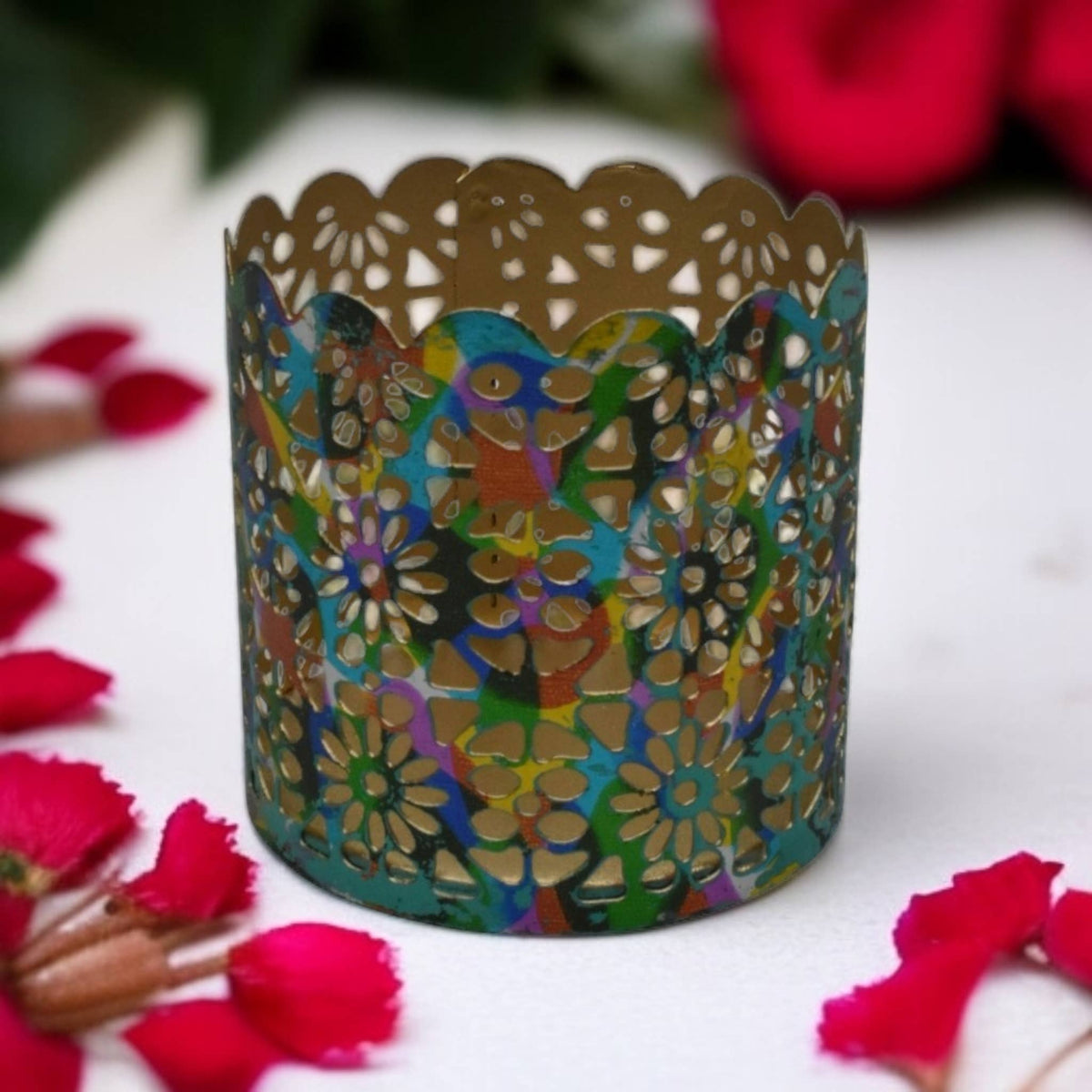 Multicolor Iron Votive Candle Holder 2.75"