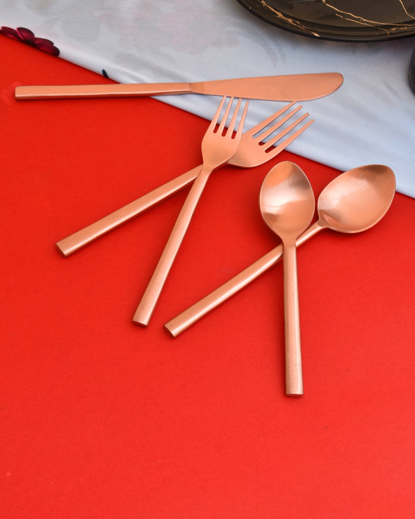 Stainless Steel Cutlery Set – Copper Plated