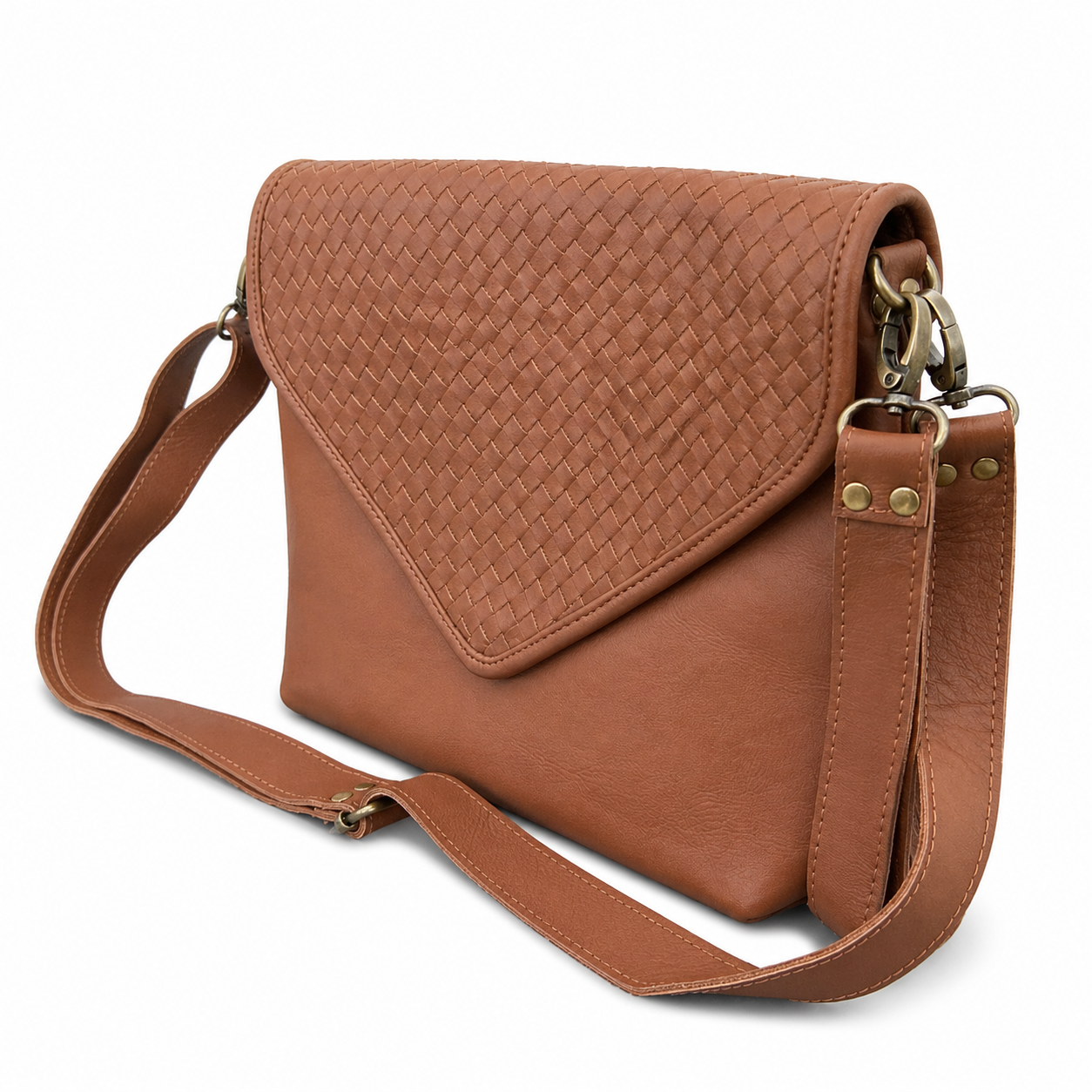 Woven Braided Leather Everyday Bag–Lightweight