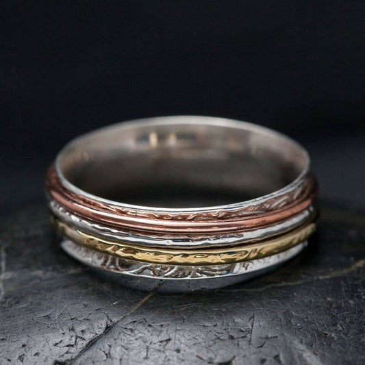 Etched Spinner Ring
