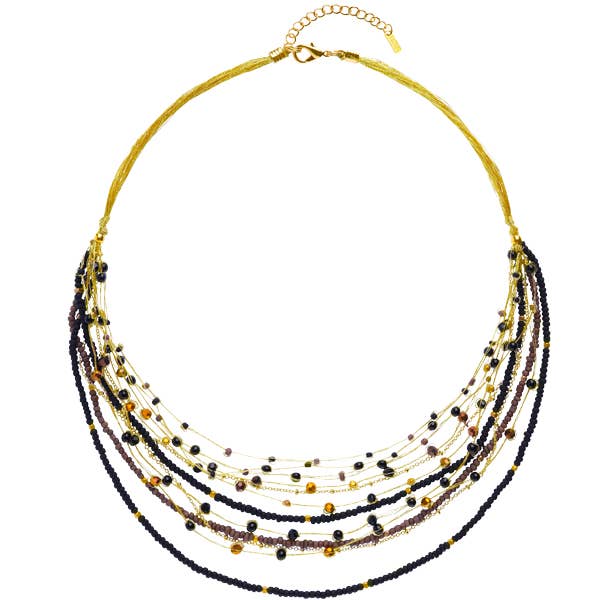 Lina Multistrand Beaded Floating Necklace