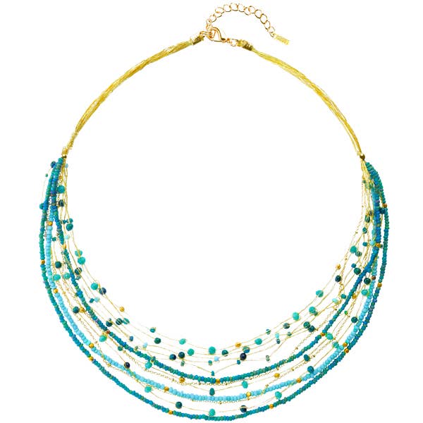 Lina Multistrand Beaded Floating Necklace