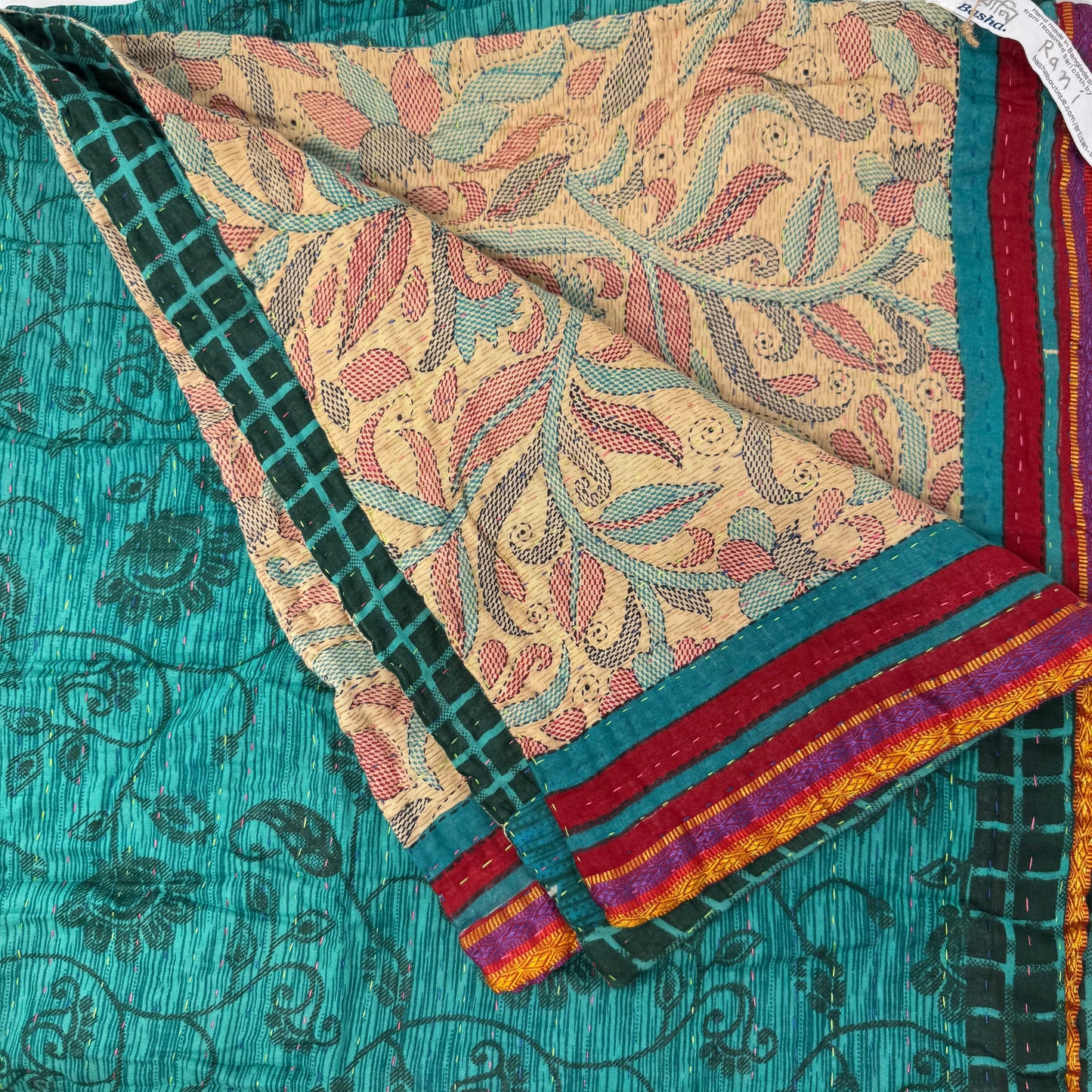 Personal Kantha Throw (approx 7ft x 3ft)