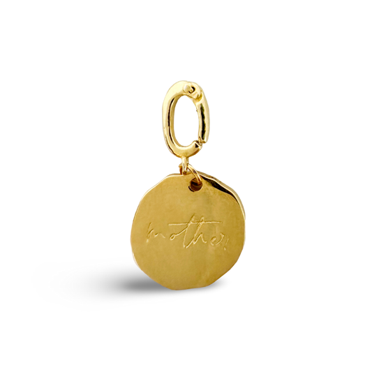 MOTHER Morse Code Gold Charm