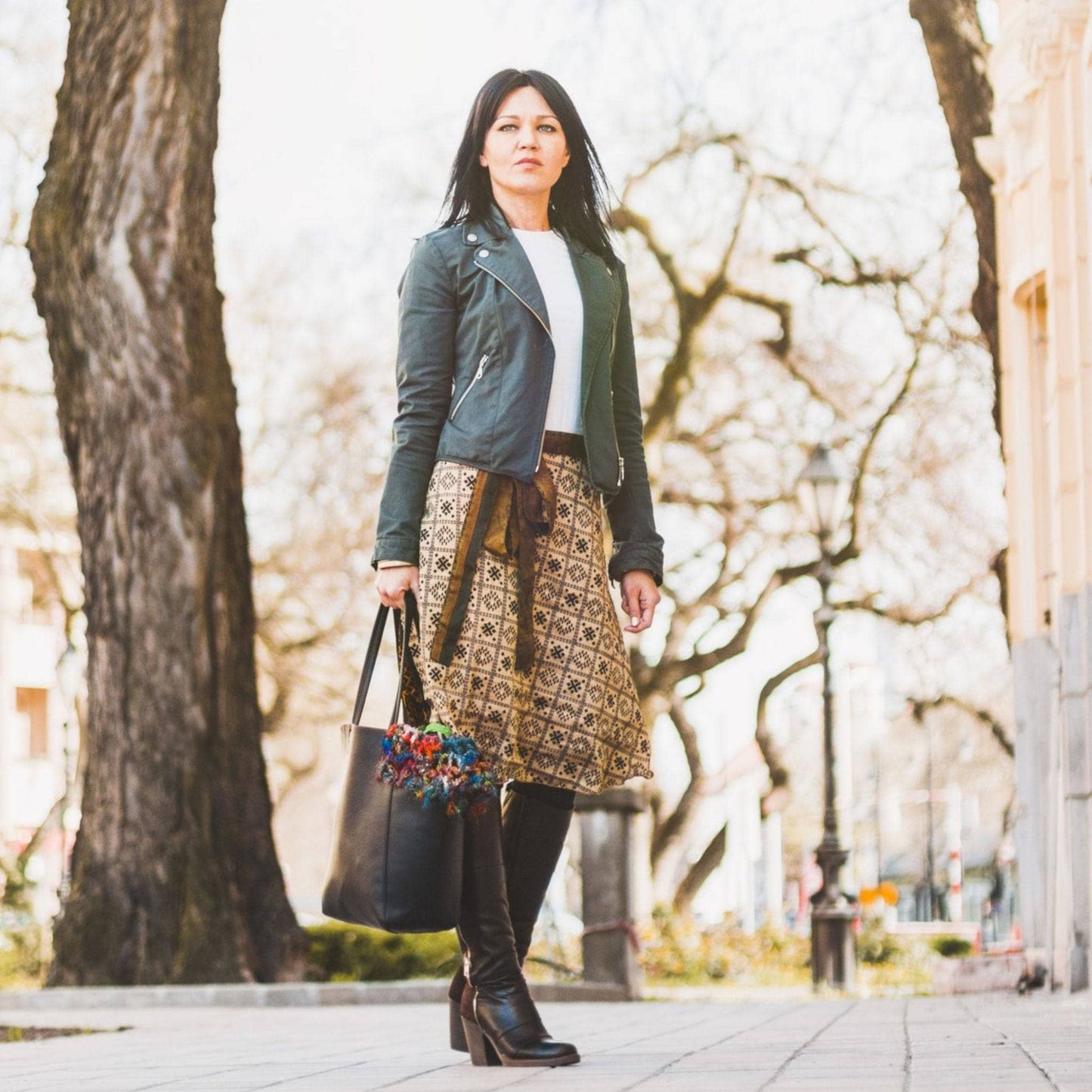 Knee-Length Sari Wrap Skirts