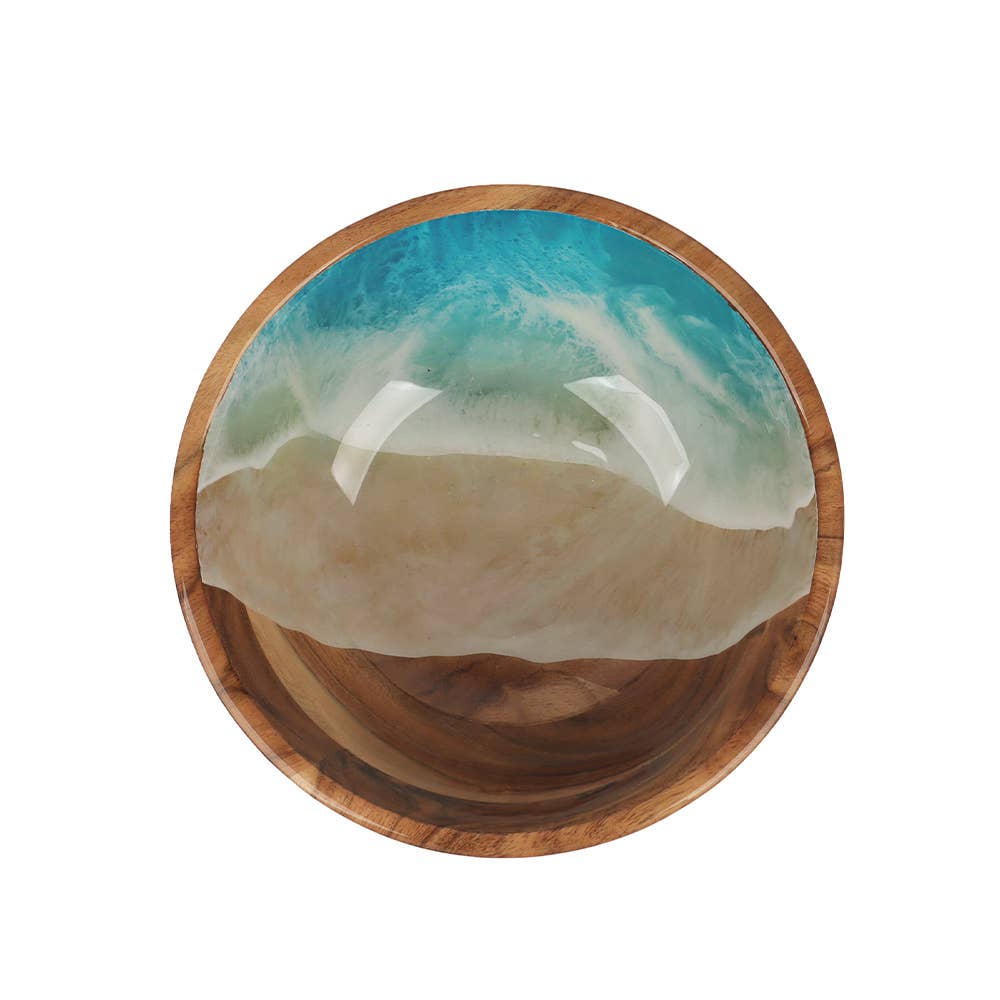Ocean Wave Wood Bowl - 8”