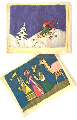 One-of-Kind Batik Lokta Paper Card