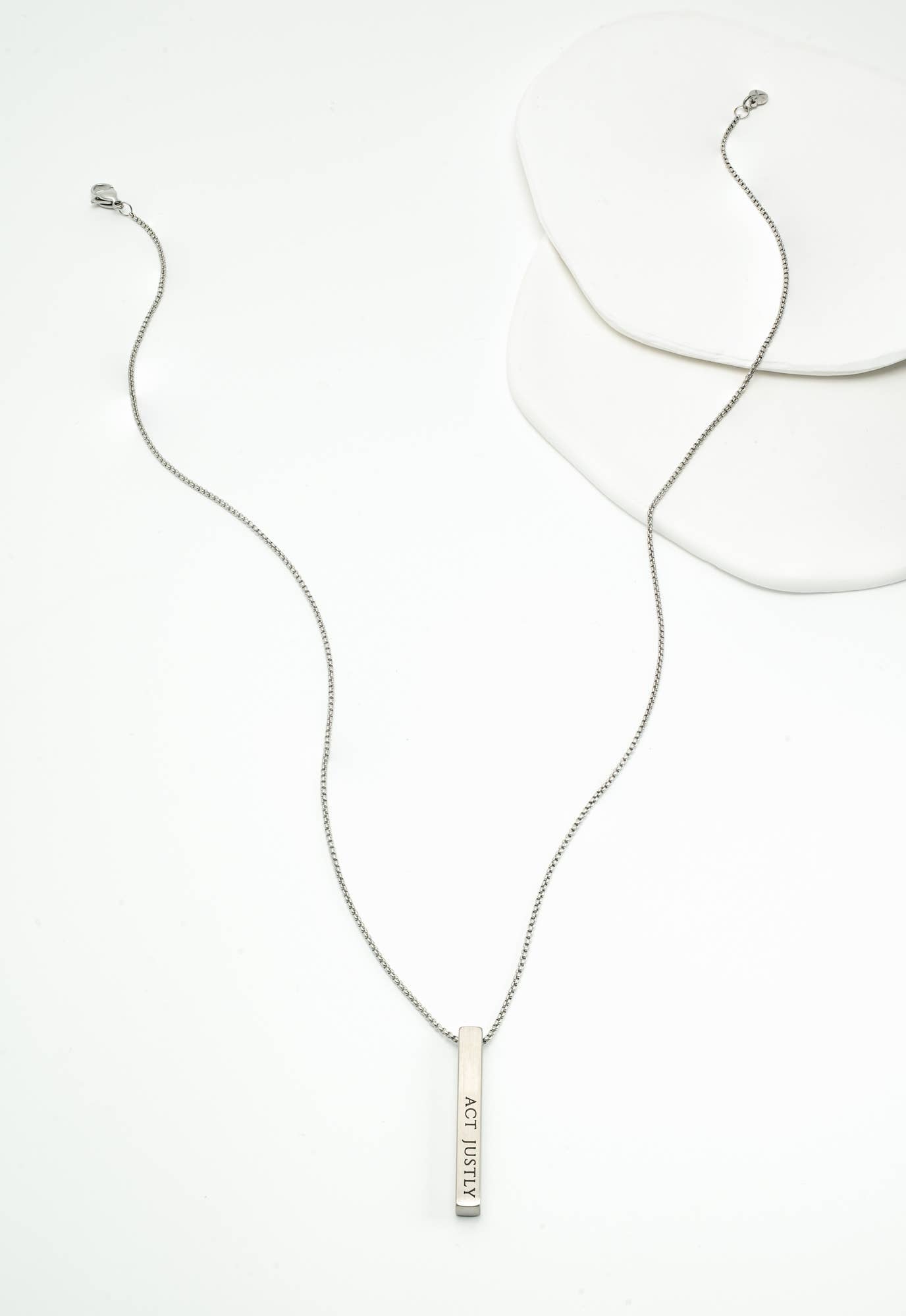 Justice Stainless Bar Necklace