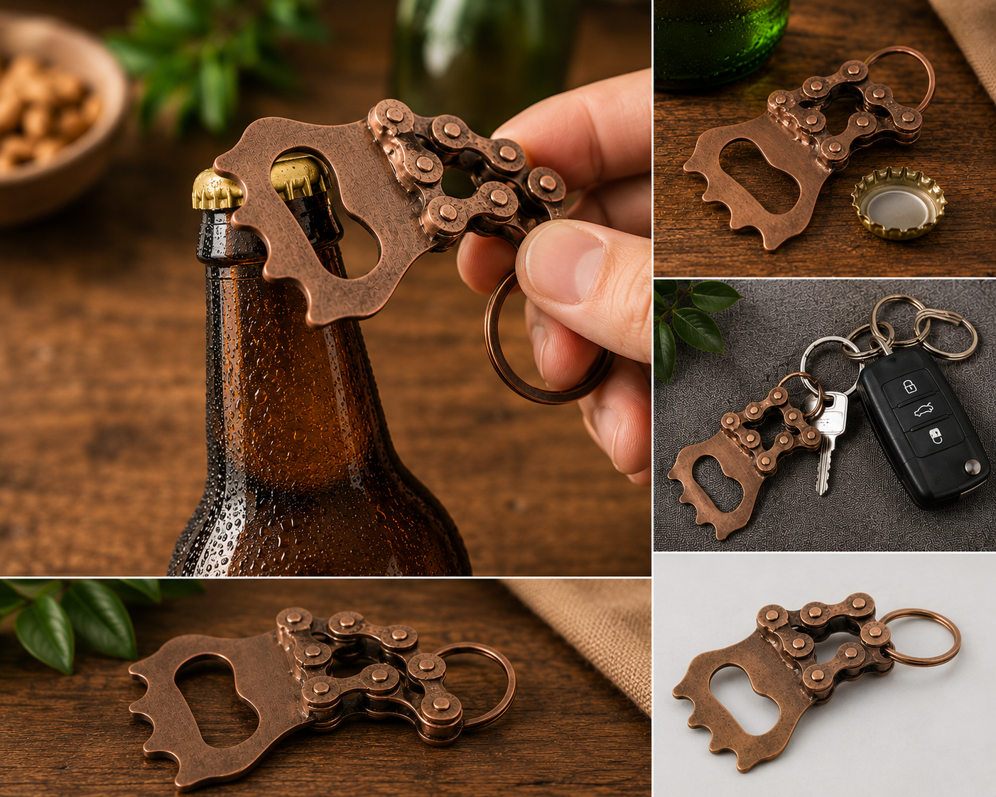 Bike Chain Bottle Opener Keychain