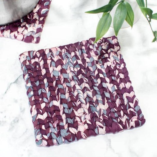 Woven Trivet -Eggplant