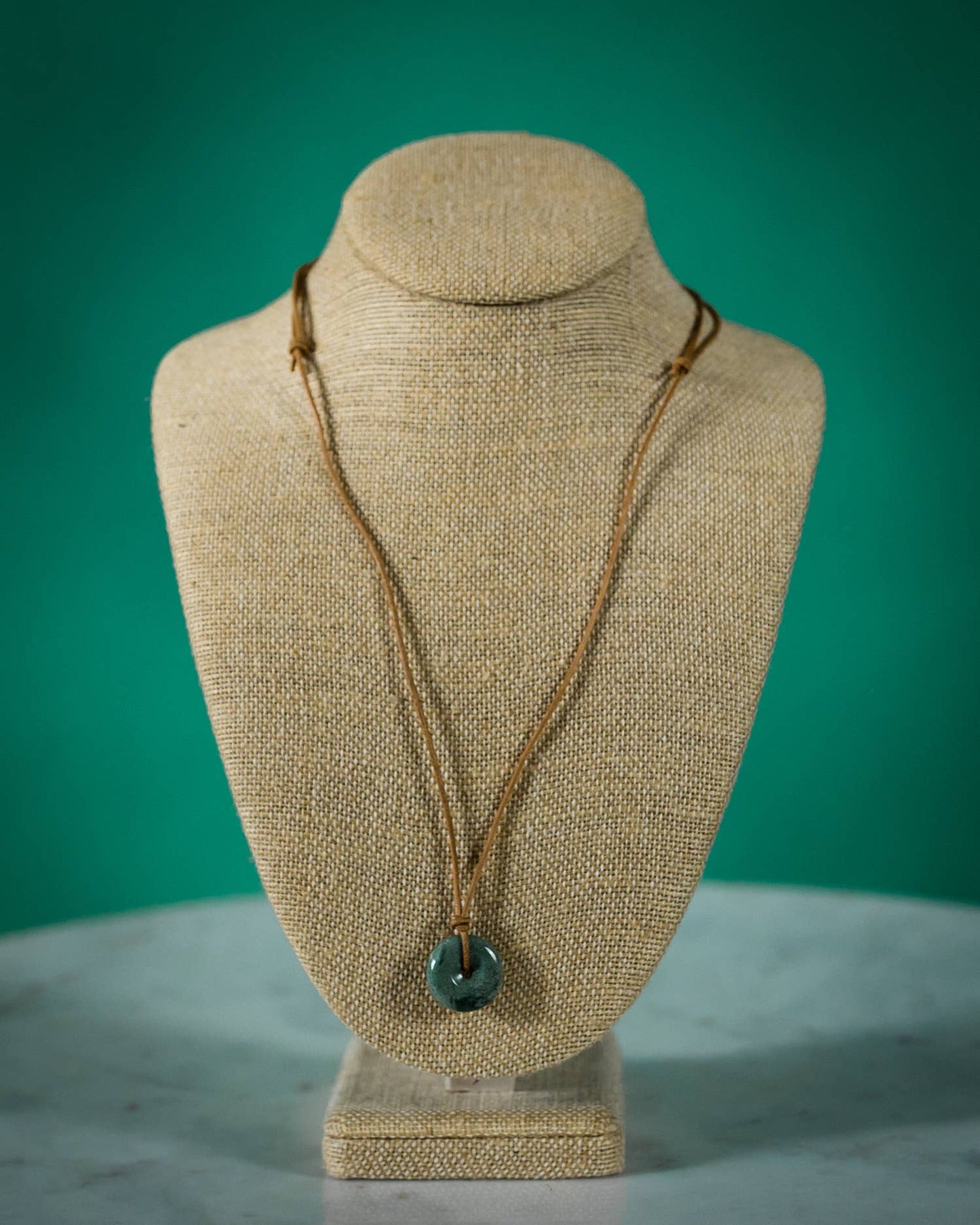 Leather Jade Necklace