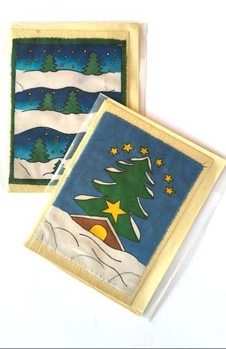One-of-Kind Batik Lokta Paper Card