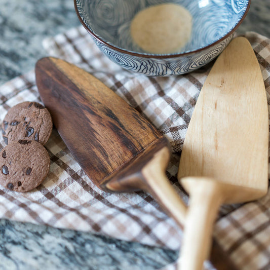 Hand Carved Wooden Pie Server