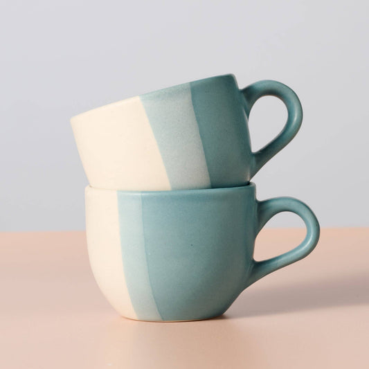 Striped Tea Cups - Set of 2