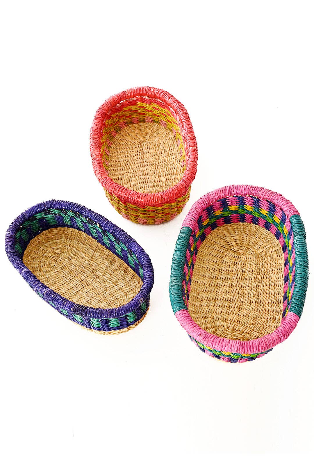 Assorted Colorful Bolga Bread Basket
