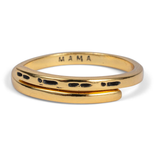 MAMA Morse Code Ring - Gold