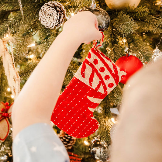Mini Kantha Stocking